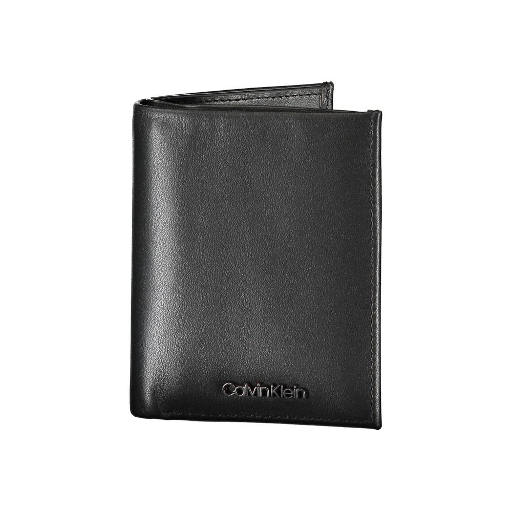 Calvin Klein Nero leather men's wallet with multiple card slots and sleek design, showcasing premium craftsmanship.