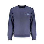 Wrangler blue cotton men's sweatshirt with crewneck and long sleeves, casual and comfortable for everyday wear.