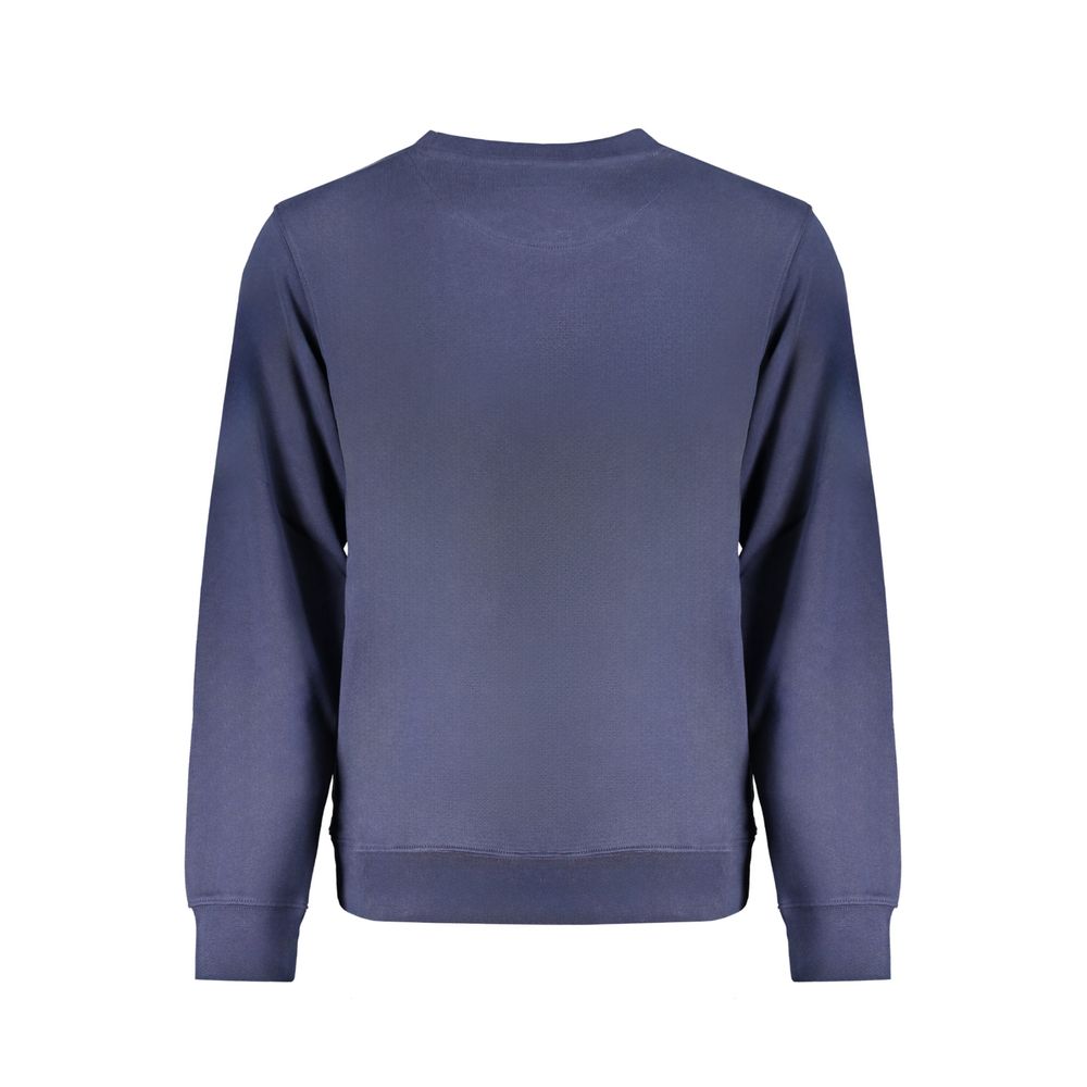 Wrangler blue cotton men's sweatshirt with crew neck and long sleeves, casual apparel for comfortable everyday wear.