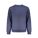 Wrangler blue cotton men's sweatshirt with crew neck and long sleeves, casual apparel for comfortable everyday wear.