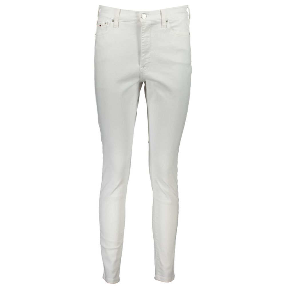 Tommy Hilfiger Bianco cotton women's jeans showing a slim fit design and classic five-pocket style.