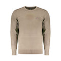 Norway 1963 brown wool men's sweater displayed on a hanger, showcasing the classic knit design and cozy fabric.