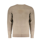 Brown wool men's sweater from Norway 1963 with a classic knit pattern, showcasing a cozy, vintage-inspired design.