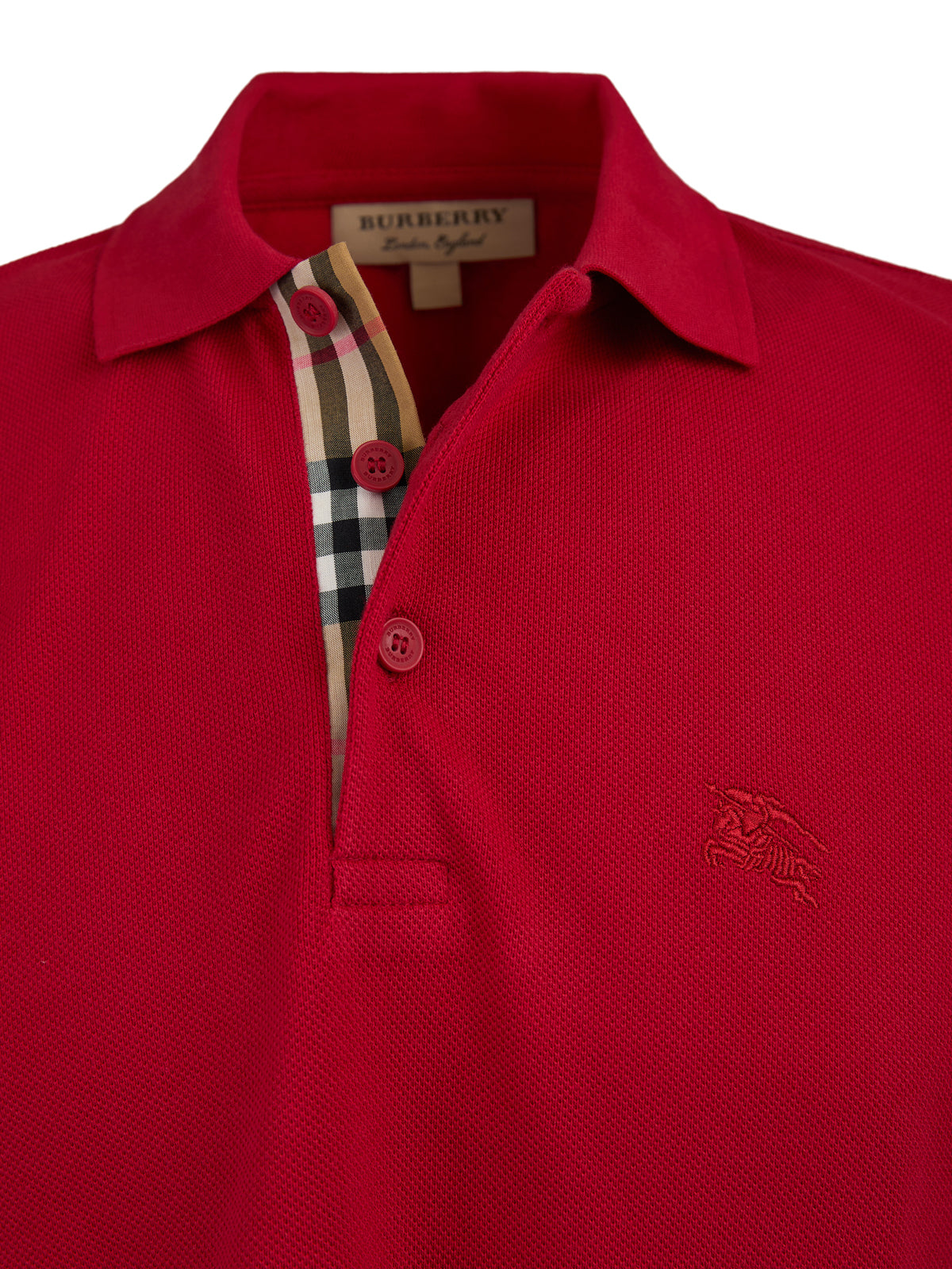 Burberry Red Cotton Collared Polo Shirt Burberry