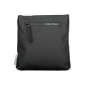 Black Calvin Klein men's polyester shoulder bag with adjustable strap and sleek design, suitable for casual or professional use.