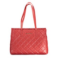 Mario Valentino Rosso polyurethane women's bag with sleek design and top handle, featuring a vibrant red color and gold-toned accents.