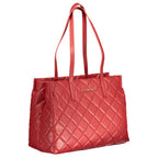 Mario Valentino Rosso polyurethane women's bag with sleek design and top handle, featuring a vibrant red color and stylish detailing.
