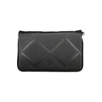Calvin Klein black polyurethane women's handbag with sleek design and top handle, featuring subtle brand logo detail.