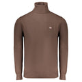 Norway 1963 Marrone polyamide men's sweater, featuring a warm brown knit design and ribbed collar and cuffs.