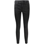 Black Guess Jeans women's cotton denim jeans with classic fit and five-pocket design, casual everyday style.