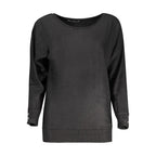 Black viscose women's sweater by Guess Jeans, featuring a cozy knit design and classic fit.