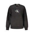 Black cotton women's sweater by Calvin Klein, featuring a cozy, classic fit and subtle branding.