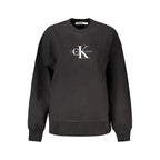 Black cotton women's sweater by Calvin Klein, featuring a cozy, classic fit and subtle branding.