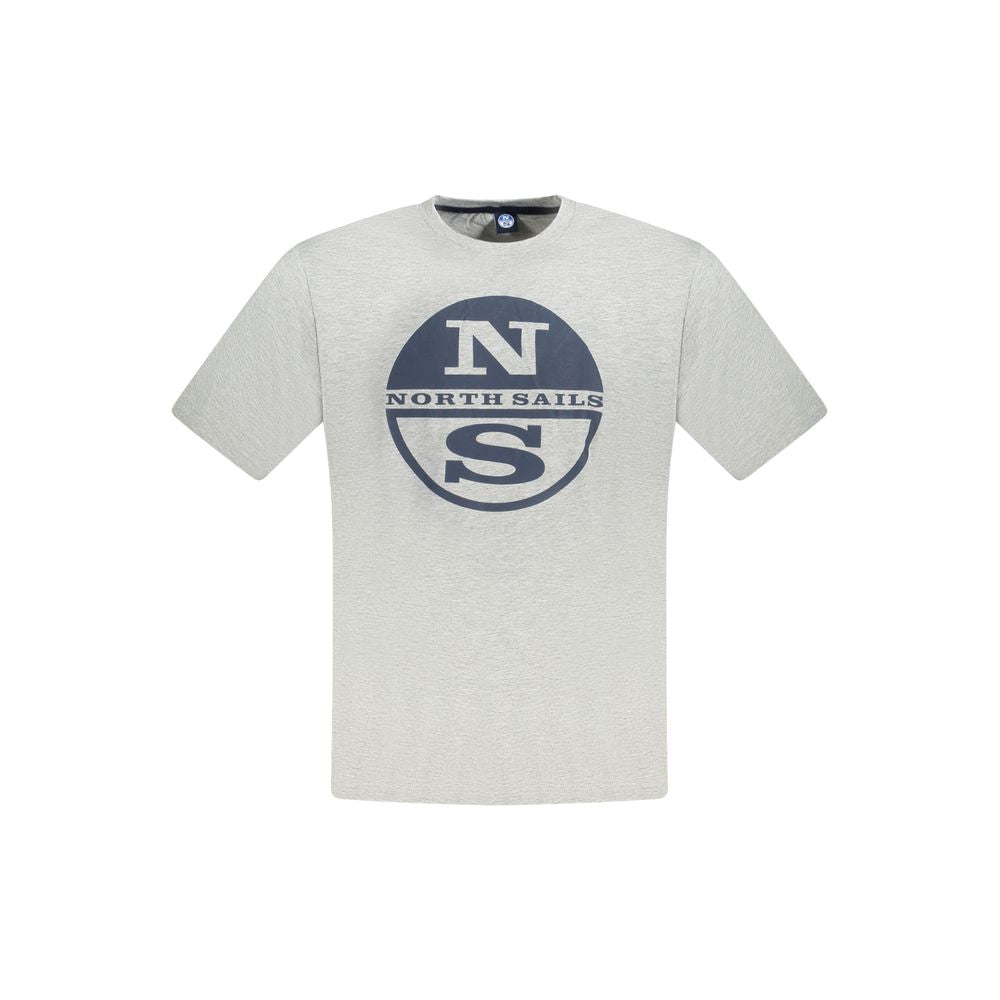 North Sails Grigio cotton men's T-shirt displayed flat, showcasing its soft fabric and casual style.