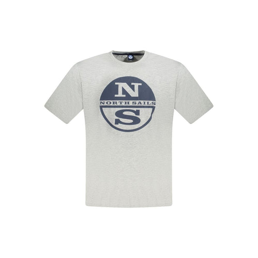 North Sails Gray Cotton Men T-Shirt North Sails