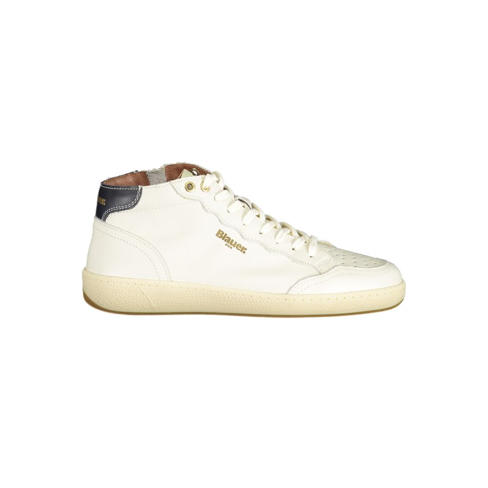 Blauer White Leather Men Sneaker Blauer