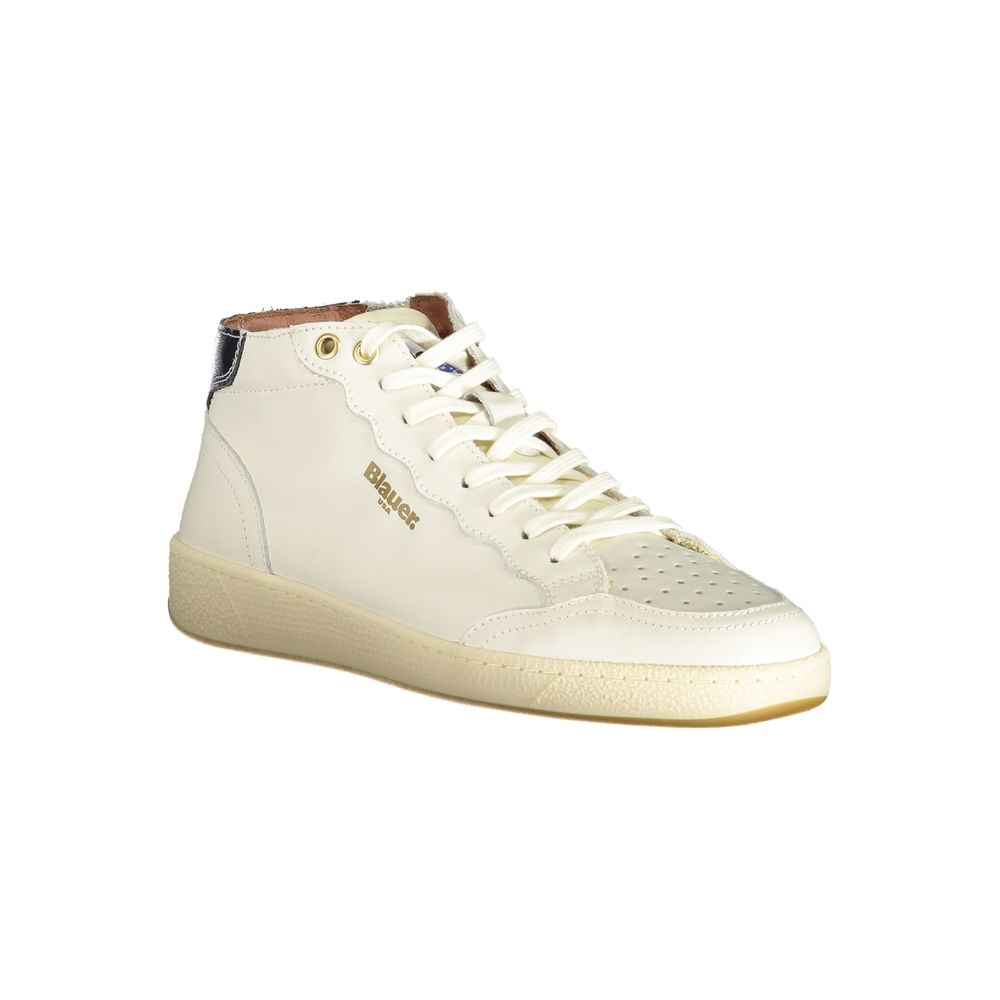 Blauer White Leather Men Sneaker Blauer