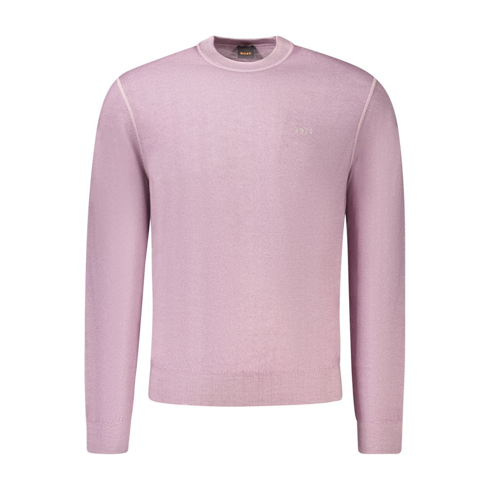 Hugo Boss Purple Wool Men Sweater Hugo Boss