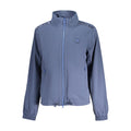 North Sails blue nylon women's jacket with a hood, lightweight and waterproof, suitable for outdoor activities.