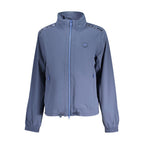 North Sails blue nylon women's jacket with a hood, lightweight and waterproof, suitable for outdoor activities.