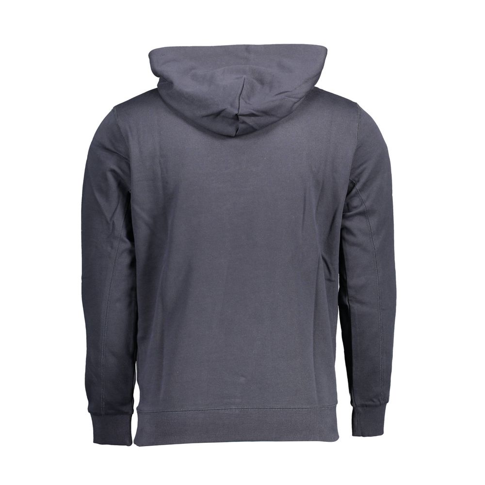 U.S. POLO ASSN. blue cotton men's sweatshirt with crew neck and long sleeves, casual and comfortable for everyday wear.