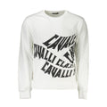 Cavalli Class Bianco cotton men's sweatshirt with a relaxed fit and subtle logo detail, made from soft, breathable fabric.