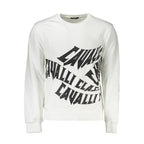 Cavalli Class Bianco cotton men's sweatshirt with a relaxed fit and subtle logo detail, made from soft, breathable fabric.