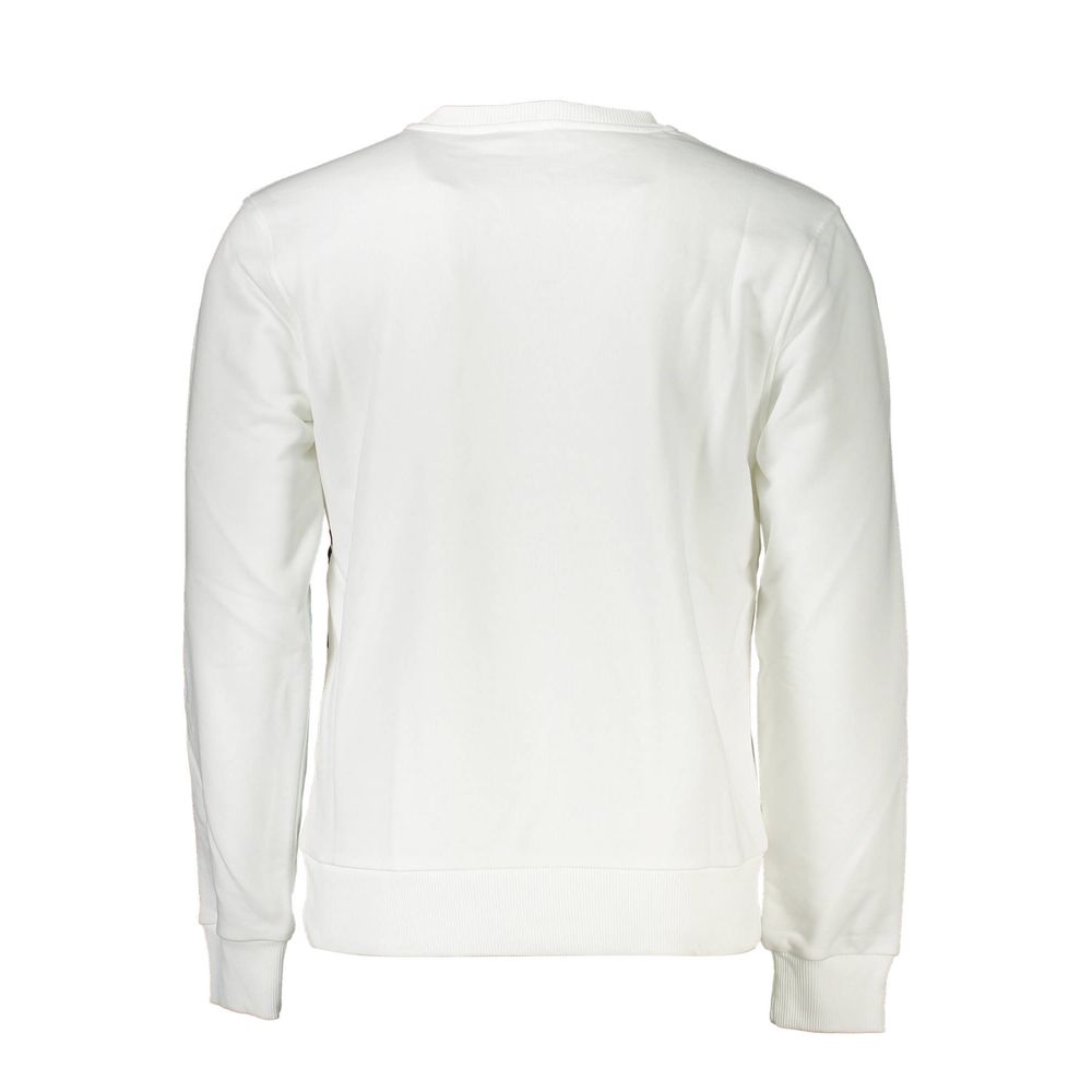 Cavalli Class Bianco cotton men's sweatshirt with a relaxed fit and ribbed cuffs, featuring the Cavalli Class logo on the chest.