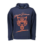 Blue cotton men's sweatshirt by Plein Sport featuring a casual fit and subtle branding, ideal for athletic or everyday wear.