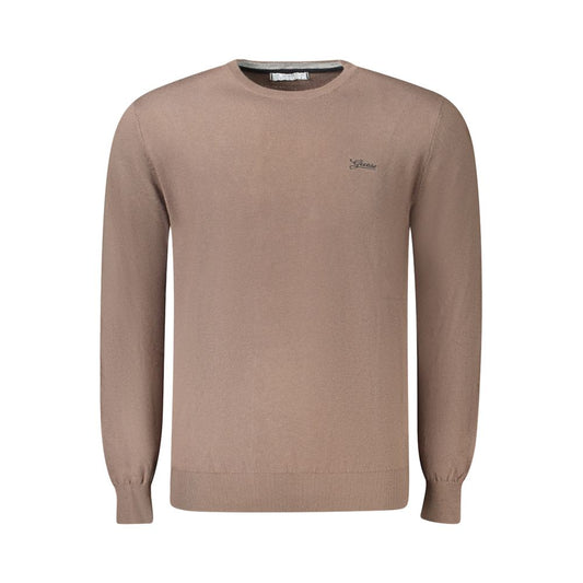 Guess Jeans Brown Cotton Men Sweater Guess Jeans