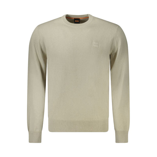 Hugo Boss Beige Cotton Men Sweater Hugo Boss