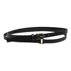 Dolce & Gabbana Black Classic Gold Metal Logo Buckle Belt