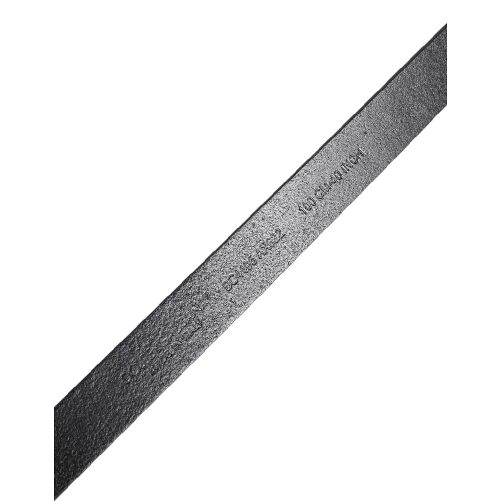 Dolce & Gabbana Black Classic Gold Metal Logo Buckle Belt