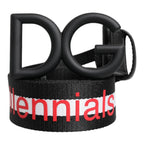Dolce & Gabbana Black Polyester Logo Print DG Buckle Belt