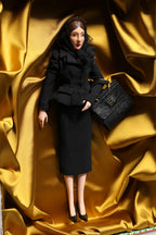 Dolce & Gabbana Black Dress Ceramic Porcelain Fashion Leather Sicily Dolls - Eljoys Fashion 