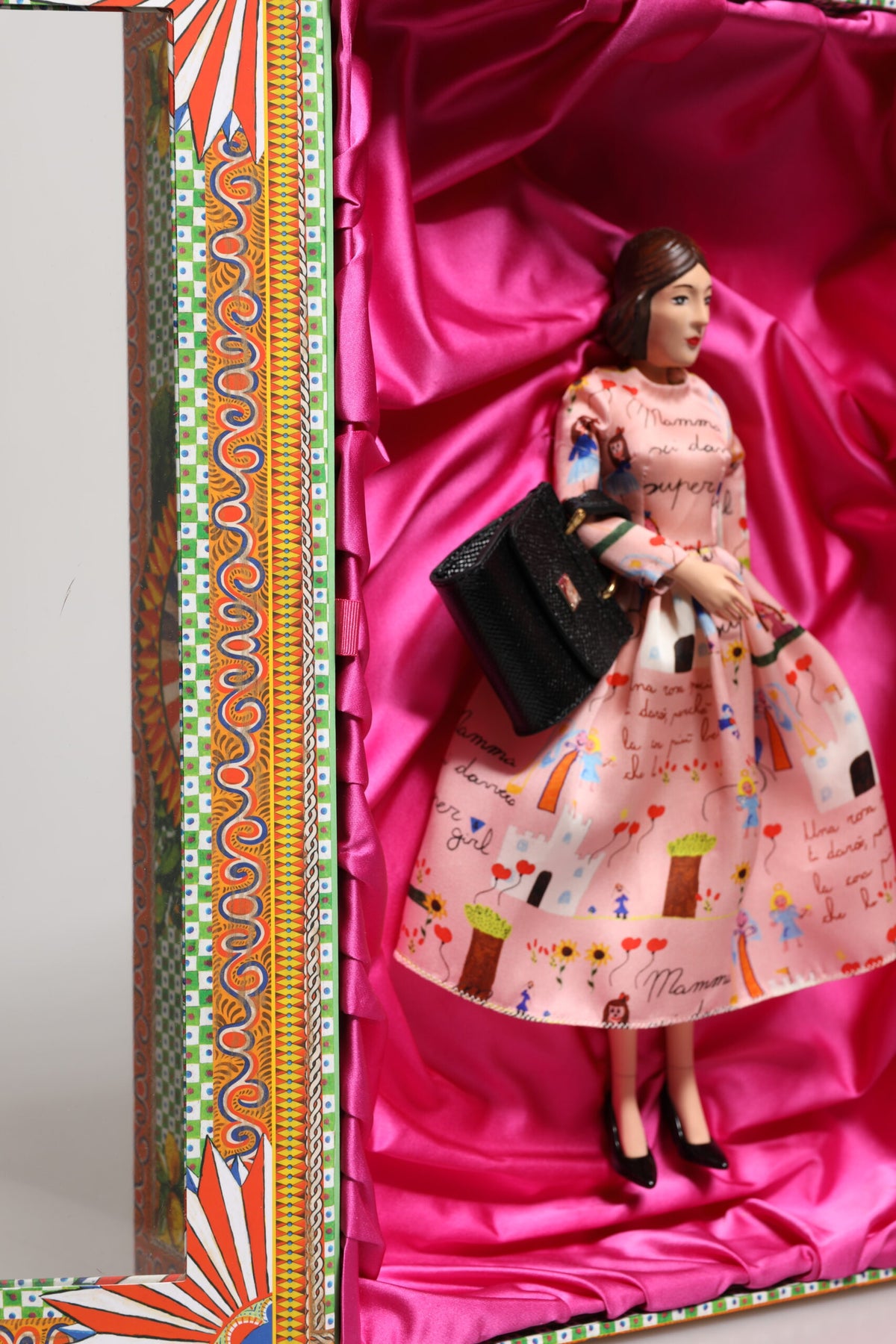 Dolce & Gabbana Pink Dress Ceramic Porcelain Fashion Leather Sicily Dolls - Eljoys Fashion 