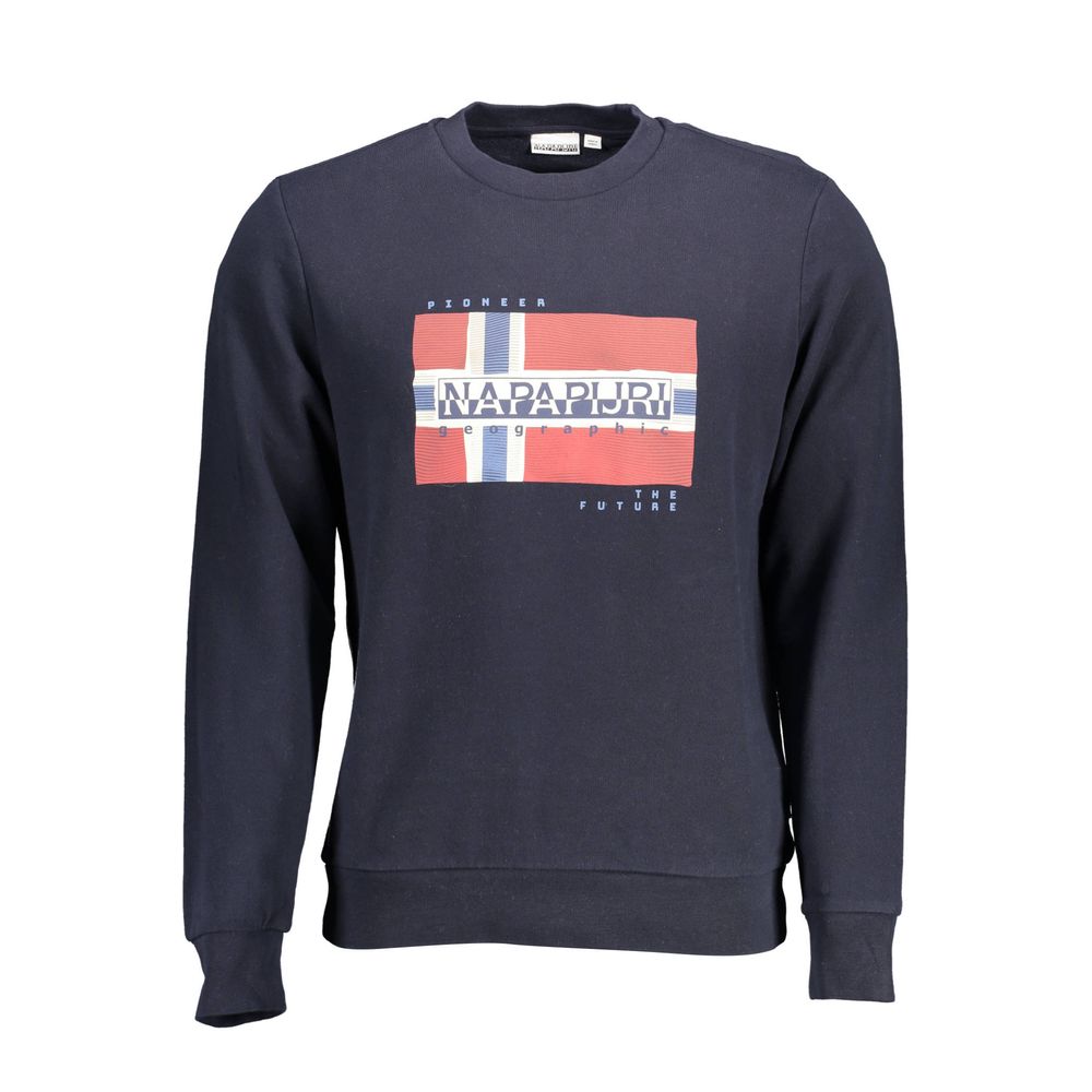 Napapijri Blue Cotton Men Sweater Napapijri