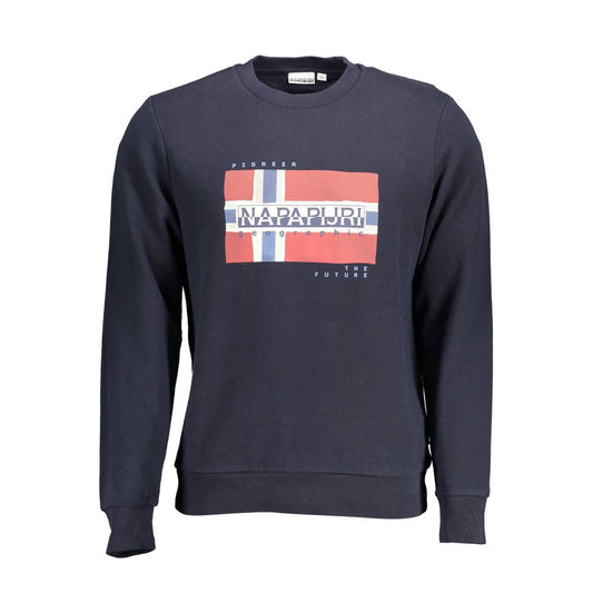 Napapijri Blue Cotton Men Sweater Napapijri