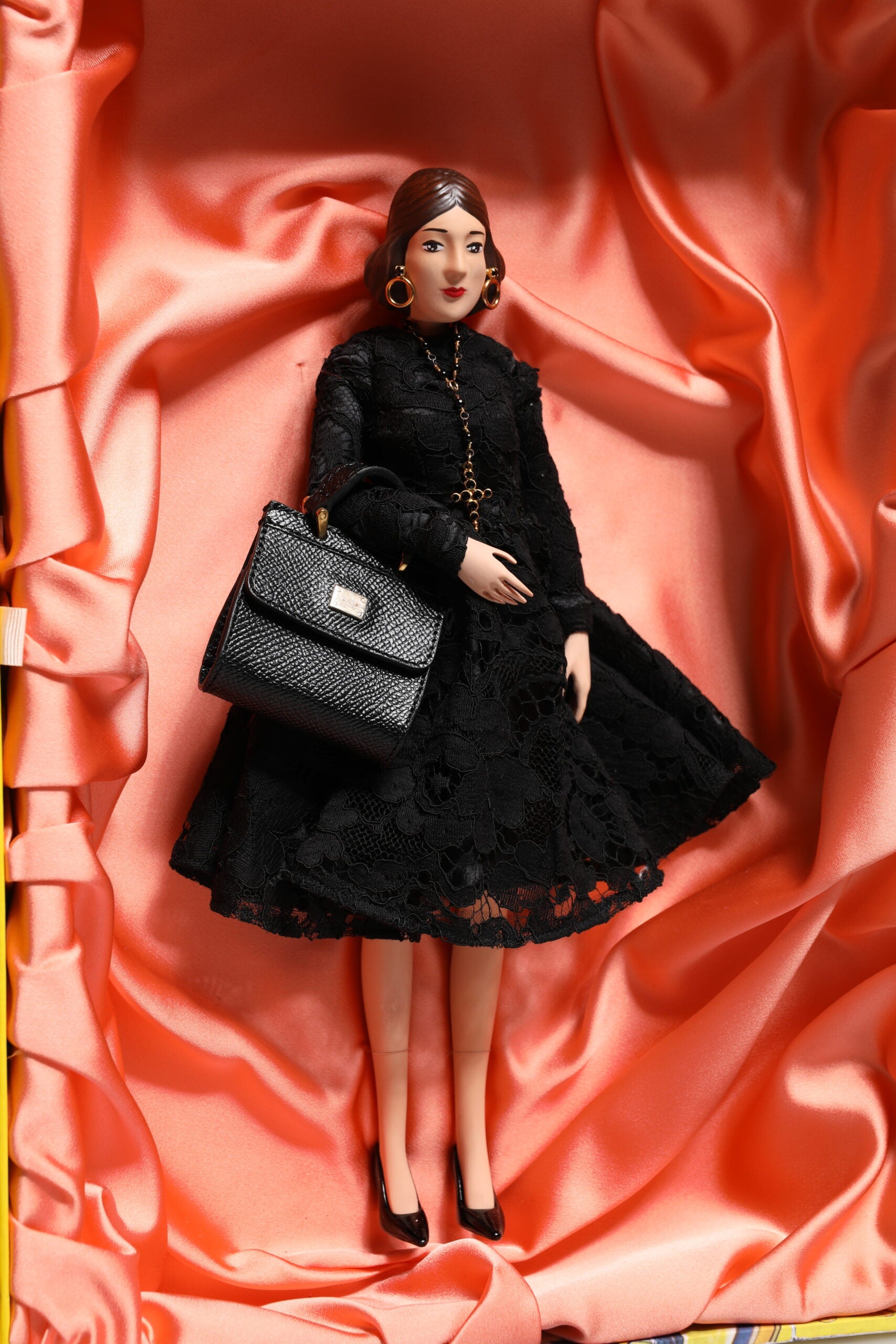 Dolce & Gabbana Black Dress Ceramic Porcelain Fashion Leather Sicily Dolls Dolce & Gabbana