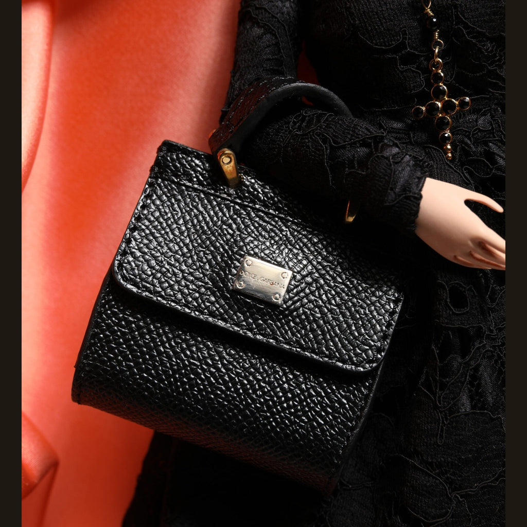 Dolce & Gabbana Black Dress Ceramic Porcelain Fashion Leather Sicily Dolls