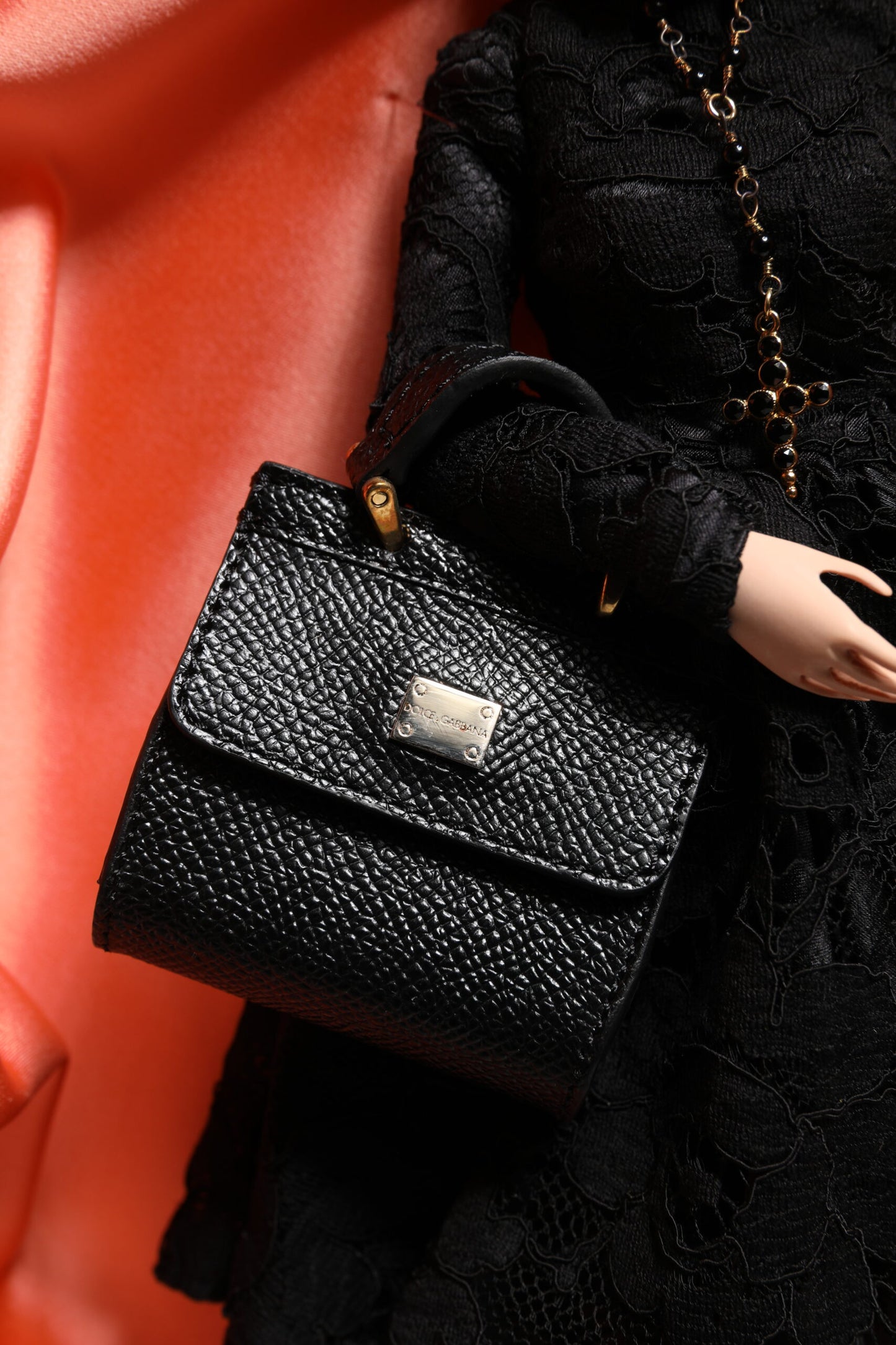 Dolce & Gabbana Black Dress Ceramic Porcelain Fashion Leather Sicily Dolls Dolce & Gabbana