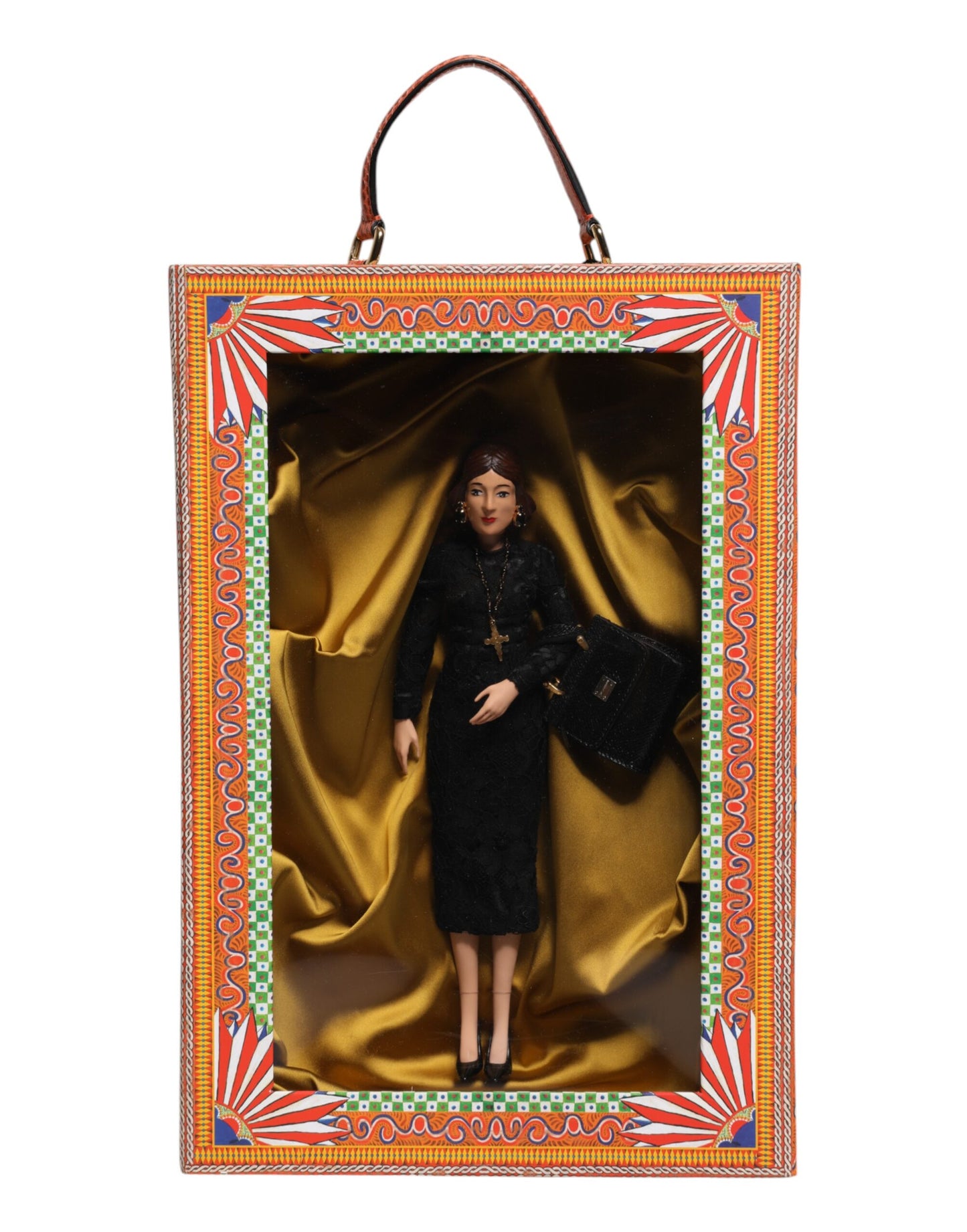 Dolce & Gabbana Black Dress Ceramic Porcelain Fashion Leather Sicily Dolls Dolce & Gabbana