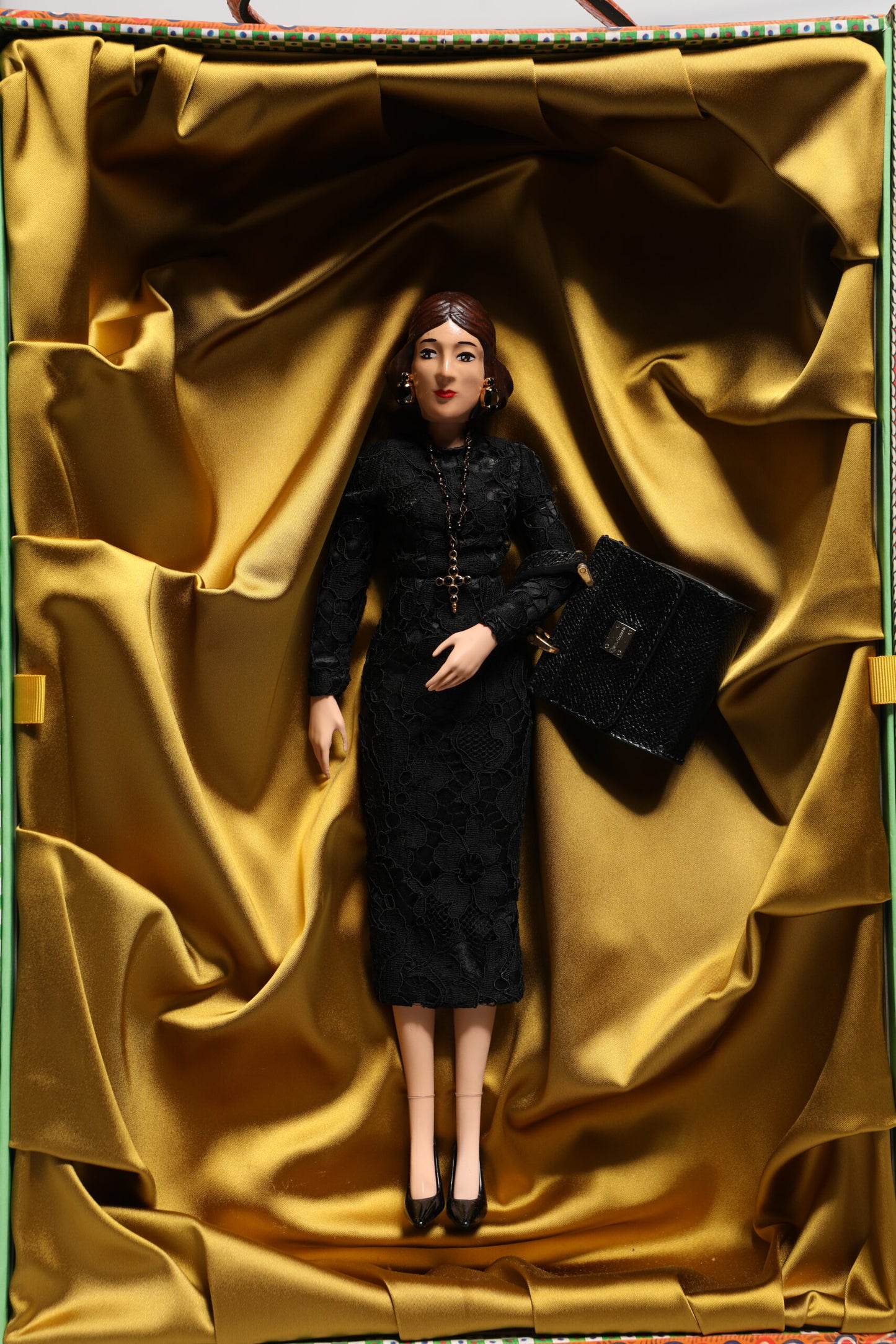 Dolce & Gabbana Black Dress Ceramic Porcelain Fashion Leather Sicily Dolls Dolce & Gabbana