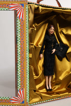 Dolce & Gabbana Black Dress Ceramic Porcelain Fashion Leather Sicily Dolls