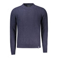 Black North Sails wool men's sweater with a crew neckline and ribbed cuffs, displayed on a plain background.