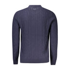 Black wool men's sweater from North Sails featuring a classic fit and crew neckline, displayed on a plain background.