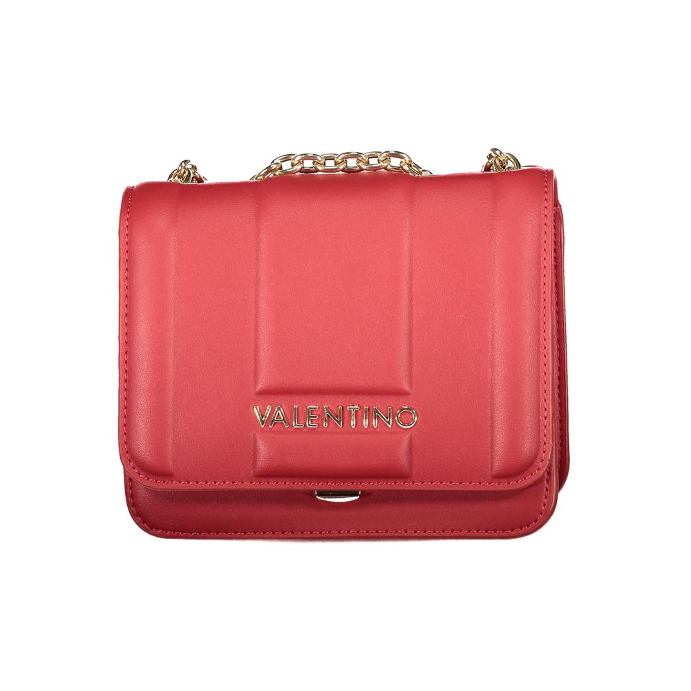 Red Mario Valentino women's handbag made of polyurethane, featuring a sleek design and stylish shoulder strap.