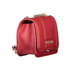 Red polyurethane women's bag by Mario Valentino with sleek design and stylish accents, perfect for everyday or evening use.