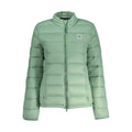 North Sails Verde Poliammide women's jacket displayed on a hanger, featuring a lightweight, waterproof design with a hood.