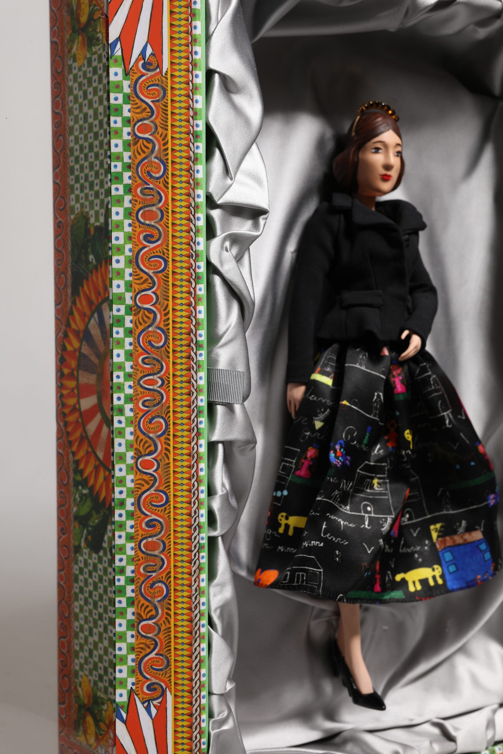 Dolce & Gabbana Black Dress Ceramic Porcelain Fashion Leather Sicily Dolls Dolce & Gabbana